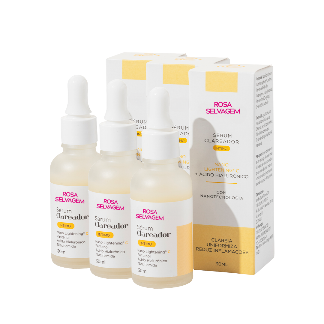 Kit com três produtos Rosa Selvagem e embalagens